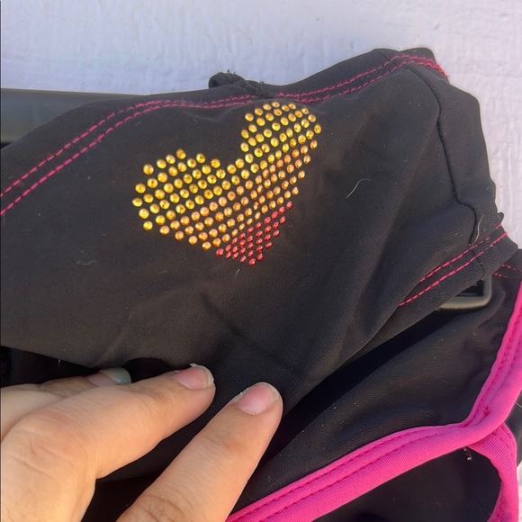 Y2K Xhilaration Black and Pink Bikini with Boyshort Bottoms & Strapeless Top - Picture 4 of 5